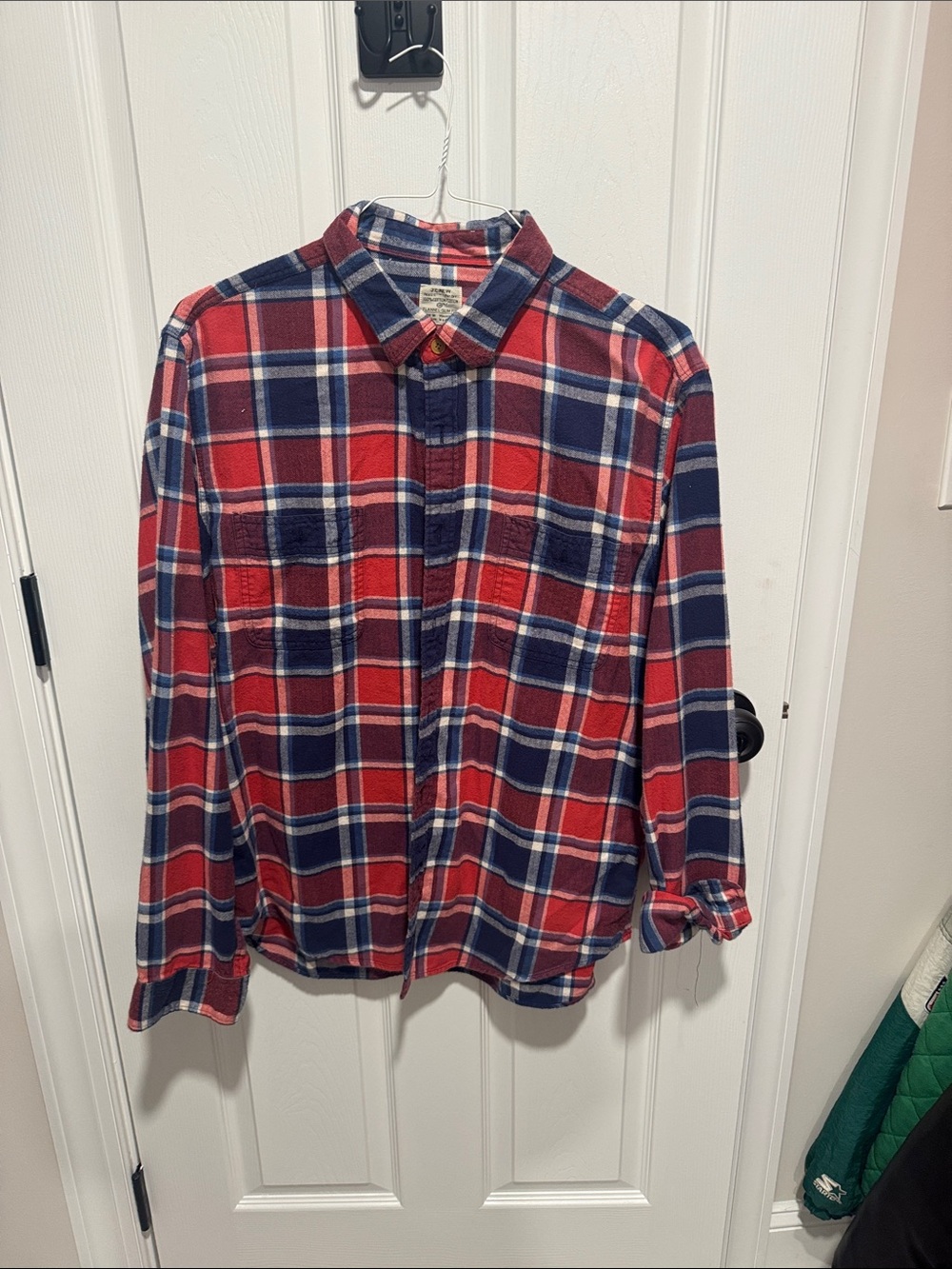 JCrew Red & Navy Plaid Button-Up Shirt